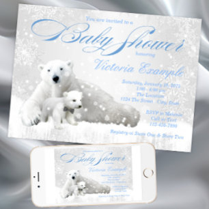 Polar Beer Winter Baby Shower Uitnodiging