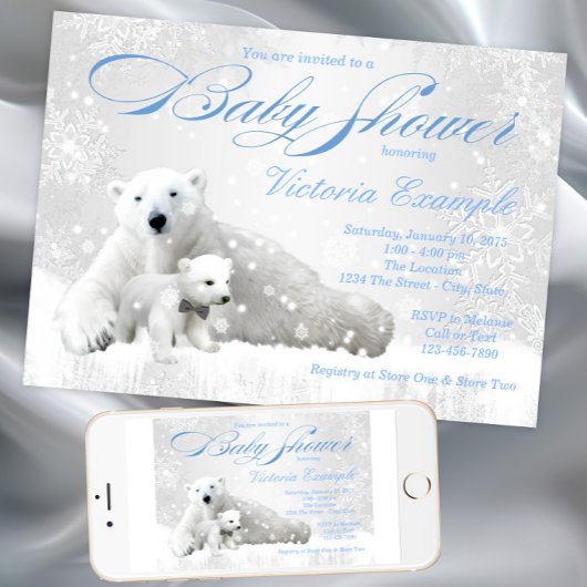 Polar Beer Winter Baby Shower Uitnodiging