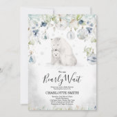 Polar Beer Winter Babyshower Uitnodiging (Voorkant)