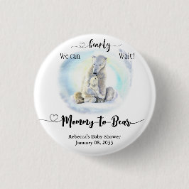 Polar Beer Winter Barly Wacht Baby shower mama tot Ronde Button 3,2 Cm