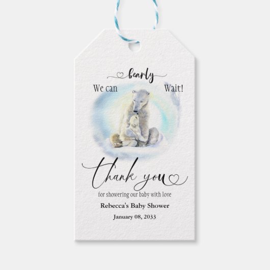 Polar Beer Winter Barly Wait Baby shower Favor Cadeaulabel (Voorkant)