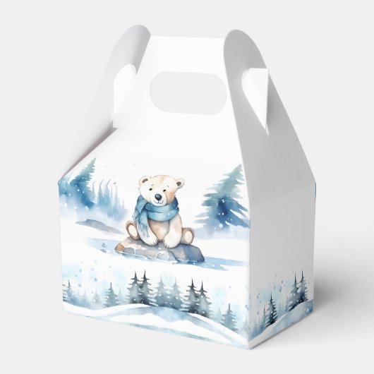 Polar beer winter bearly wacht baby shower bedankdoosjes (Achterkant)