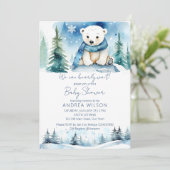 Polar beer winter bearly wacht baby shower kaart (Staand voorkant)
