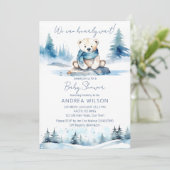 Polar beer winter bearly wacht baby shower kaart (Staand voorkant)