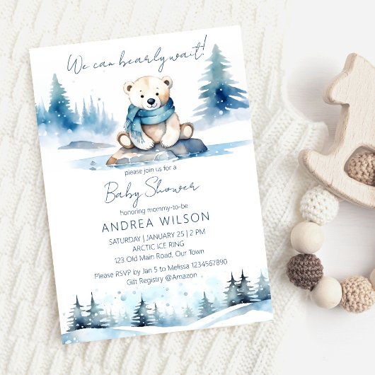 Polar beer winter bearly wacht baby shower kaart