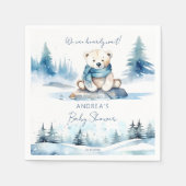 Polar beer winter bearly wachten baby shower sjabl servet (Voorkant)
