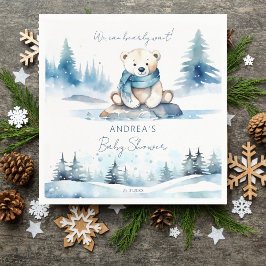 Polar beer winter bearly wachten baby shower sjabl servet