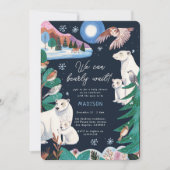 Polar Beer Winter Bearly Wait Baby shower Kaart (Voorkant)