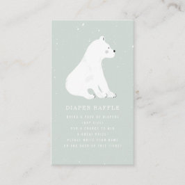 Polar Beer Winter Blue Baby shower Diaper Raffle Informatiekaartje