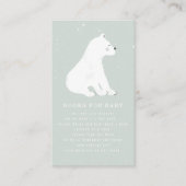 Polar Beer Winter Blue Baby shower Request Informatiekaartje (Voorkant)