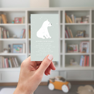 Polar Beer Winter Blue Baby shower Request Informatiekaartje