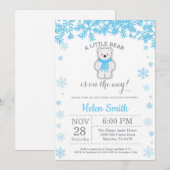 Polar Beer Winter Blue Boy Baby shower Snowflake Kaart (Voorkant / Achterkant)