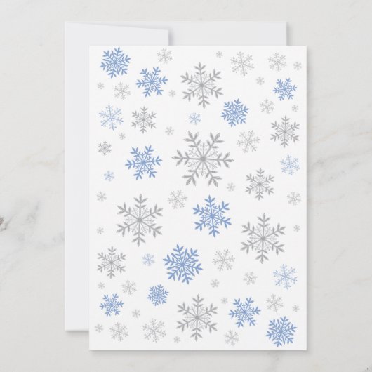 Polar Beer Winter Blue Boy Baby shower Snowflake Kaart (Achterkant)