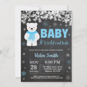 Polar Beer Winter Boy Baby shower Chalkboard Kaart (Voorkant)