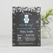 Polar Beer Winter Boy Baby shower Krijtbord Kaart (Staand voorkant)