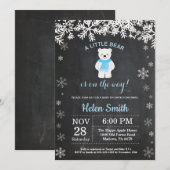 Polar Beer Winter Boy Baby shower Krijtbord Kaart (Voorkant / Achterkant)