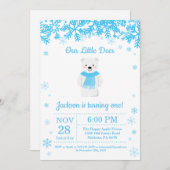 Polar Beer Winter Boy Verjaardagsuitnodiging Kaart (Voorkant / Achterkant)