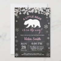 Polar Beer Winter Girl Baby shower Chalkboard