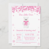 Polar Beer Winter Girl Birthday Kaart (Voorkant)