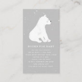 Polar Beer Winter Gray Baby shower Book Request Informatiekaartje (Voorkant)