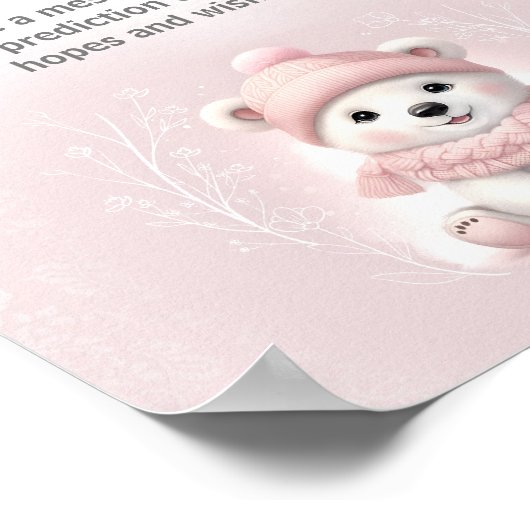 Polar Beer Winter Meisje Baby shower Time Capsule Poster (Hoek)