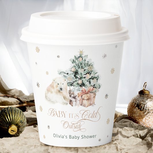 Polar Beer Winter Modern Baby shower Papieren Bekers