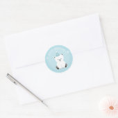 Polar Beer Winter Onederland Blue Birthday Ronde Sticker (Envelop)