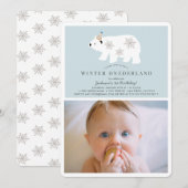 Polar Beer Winter Onederland Foto bl 1e Verjaardag Kaart (Voorkant / Achterkant)