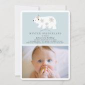 Polar Beer Winter Onederland Foto bl 1e Verjaardag Kaart (Voorkant)