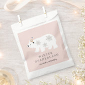Polar Beer Winter Onederland Roze 1ste verjaardag Bedankzakje (Geknipt)