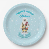 Polar Beer Winter Pool Kids Verjaardagsfeest Papieren Bordje (Voorkant)
