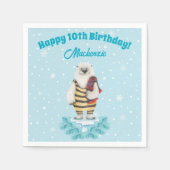 Polar Beer Winter Pool Kids Verjaardagsfeest Servet (Voorkant)