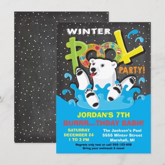 Polar Beer Winter Pool Party Plunge Kaart (Voorkant / Achterkant)
