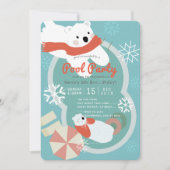 Polar Beer Winter Pool Party Verjaardagsuitnodigin Kaart (Voorkant)