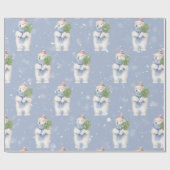 Polar Beer Winter Santa Clause Kerstmis Cadeaupapier (Vlak)