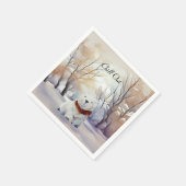 Polar Beer Winter Scene-kerstpapier Napkin Servet (Hoek)