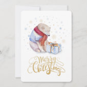 Polar Beer Winter Snow Merry Kerstmis Feestdagenkaart (Voorkant)