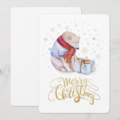 Polar Beer Winter Snow Merry Kerstmis Feestdagenkaart (Voorkant / Achterkant)