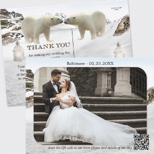 Polar Beer Winter Wedding Foto: Bedankt Briefkaart