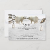 Polar Beer Winter Wedding RSVP-kaart Kaart (Voorkant)