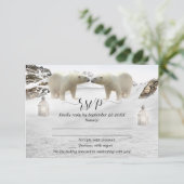 Polar Beer Winter Wedding RSVP-kaart Kaart (Staand voorkant)