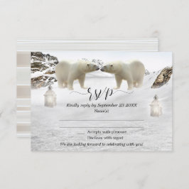 Polar Beer Winter Wedding RSVP-kaart Kaart