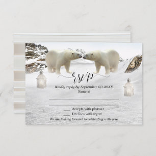 Polar Beer Winter Wedding RSVP-kaart Kaart