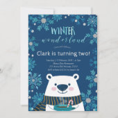 Polar Beer Winter wonderland Birthday Invitation Kaart (Voorkant)