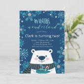 Polar Beer Winter wonderland Birthday Invitation Kaart (Staand voorkant)