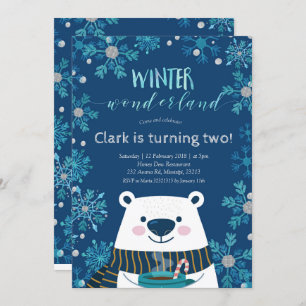 Polar Beer Winter wonderland Birthday Invitation Kaart