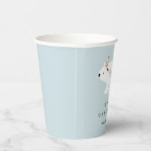 Polar Beer Winter Wonderland Blue 1st Birthday Papieren Bekers (Rechts)