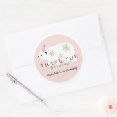 Polar Beer Winter Wonderland Pink Birthday Ronde Sticker (Envelop)