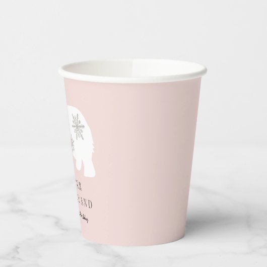 Polar Beer Winter Wonderland Roze 1ste verjaardag Papieren Bekers (Links)