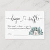 Polar Beer Winter Woodland Luier Raffle Informatiekaartje (Voorkant)